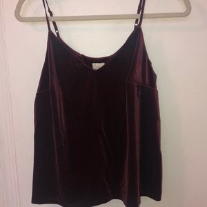 Velvet maroon red tank top